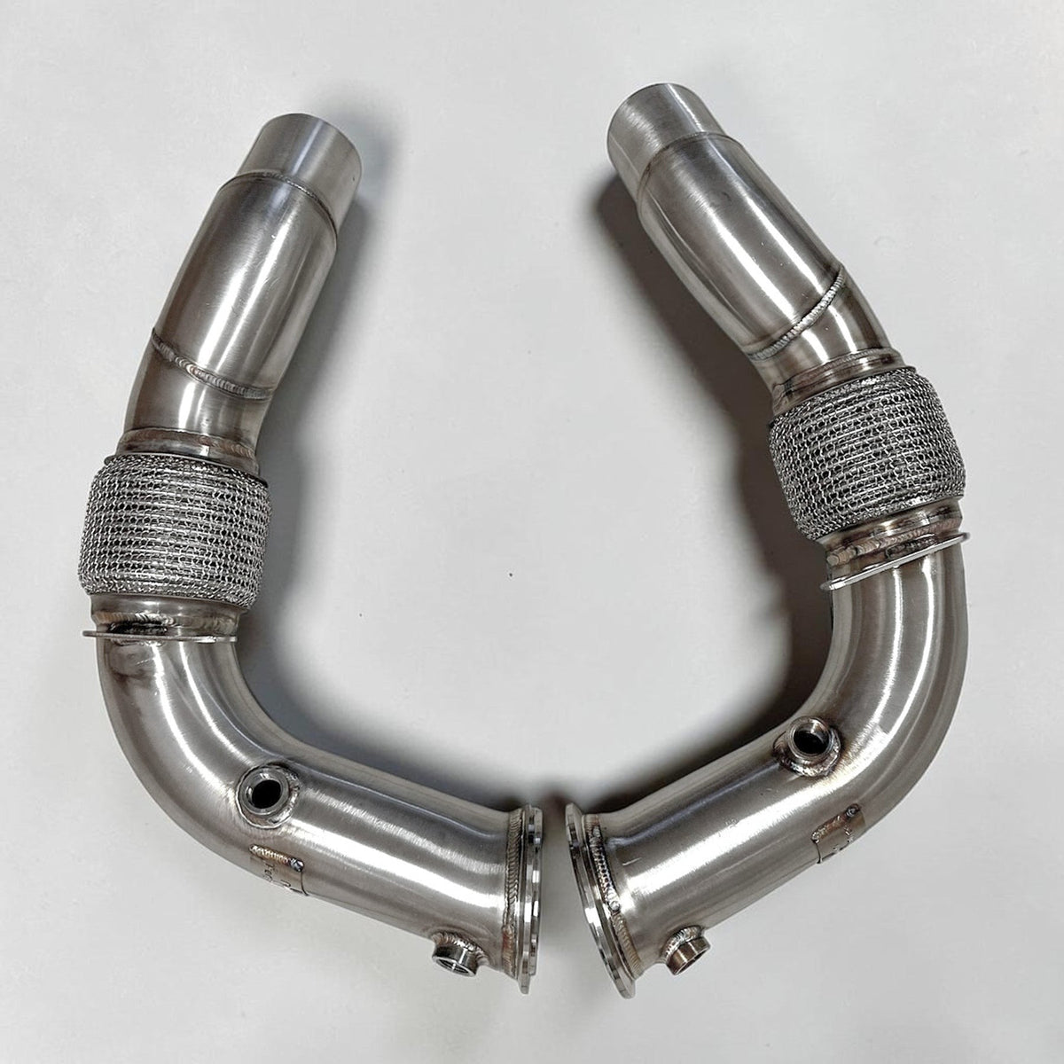 Palenon Performance BMW S63 Race Downpipe for F10 M5, F12 M6, F06, F13 M6, featuring high-performance exhaust components