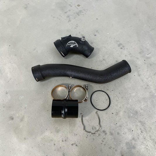 Palenon Performance N55 aluminum charge pipes for BMW 335i, 435i, M2, M135i, X3, and X4 engine upgrade, metal piping system.