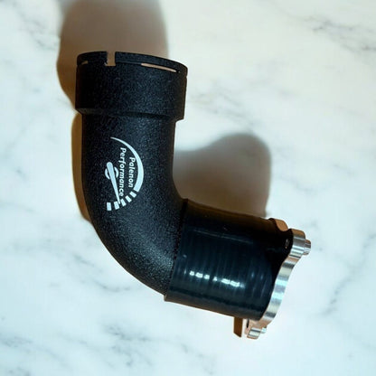 Palenon Performance Aluminum S58 Charge Pipe for BMW G80 M3, G82 M4, G87 M2, F97 X3M, F98 X4M, close-up view