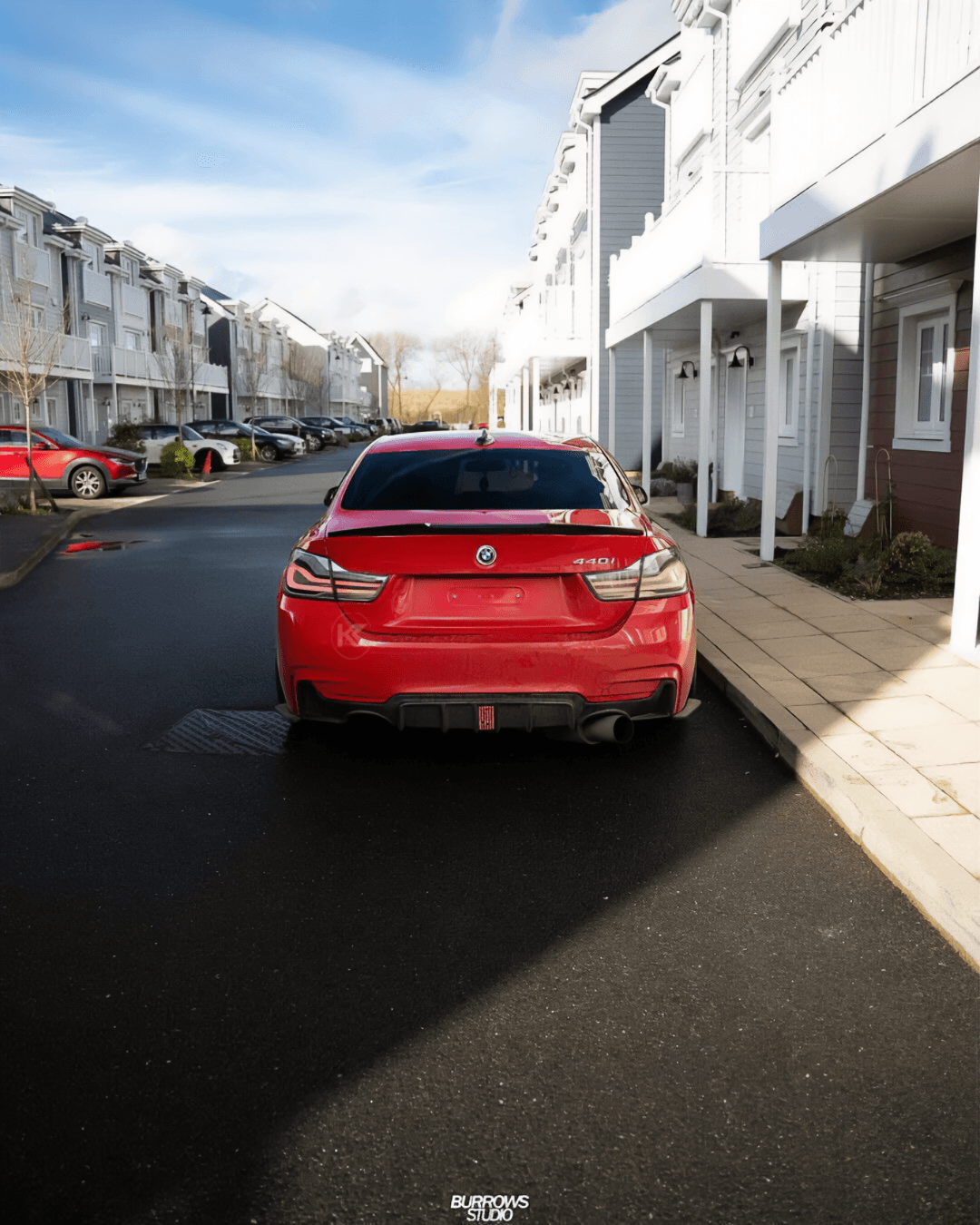 BMW 4-Series F32/F82/F33/F35 clear LED tail lights by K2 Industries, showing sleek, modern design for 2013-2016 models.