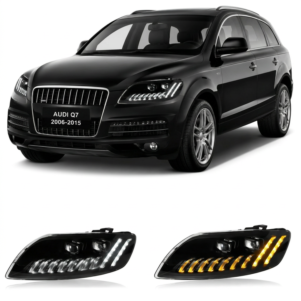 LED Headlights for Audi Q7 2006–2015 Plug-and-Play Headlight Assembly