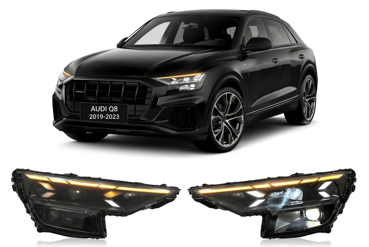 LED Headlights for Audi Q8 2019–2023 Plug-and-Play Headlight Assembly