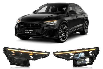 LED Headlights for Audi Q8 2019–2023 Plug-and-Play Headlight Assembly