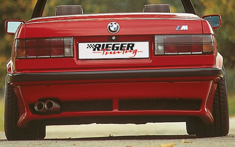 K2 Industries vented rear apron for BMW E30 Convertible pre-1987, durable auto body part with vented design for improved airflow.