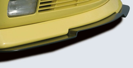 K2 Industries BMW E30 front splitter designed for Rieger front lip, enhancing aerodynamics and sporty appearance.