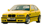 K2 Industries Rieger BMW E36 Compact Side Skirts V2 installed on a car, showcasing sleek, aerodynamic side skirts for BMW E36 Compact model.