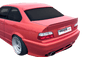 K2 Industries rear flap spoiler for BMW E36 convertible, aerodynamic design, mounted on the car's trunk lid.