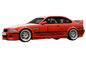 K2 Industries Rieger BMW E36 Coupe/Convertible Side Skirts V2 installed on car showing sleek side profile and aerodynamic design