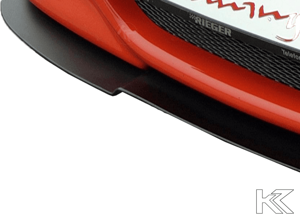 K2 Industries Rieger BMW E36 front splitter for Rieger front bumper, designed as a sleek front lip for improved aerodynamics.