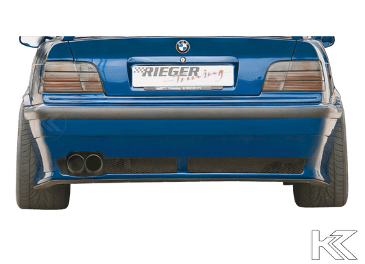 K2 Industries vented rear bumper for BMW E36, featuring a sporty design with vents for enhanced performance and style.
