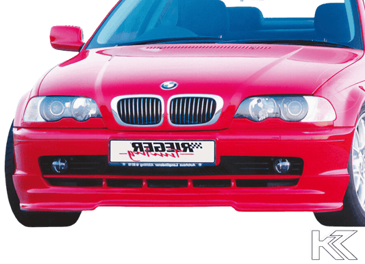 K2 Industries front lip for BMW E46 Coupe and Convertible pre-facelift, enhancing the front bumper with a sleek, aerodynamic design.