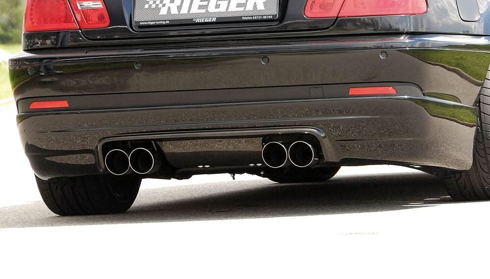 K2 Industries BMW E46 Coupe/Convertible M Look rear side skirt, black plastic, sporty design, fits E46 coupe and convertible models
