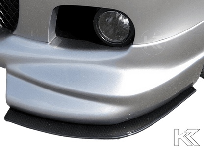 K2 Industries BMW E46 front splitter for Rieger front lip, enhances aerodynamic performance and sporty appearance.