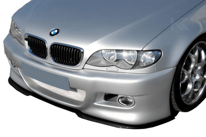 K2 Industries BMW E46 front splitter for Rieger front lip, made of durable material, enhancing sporty look and aerodynamics of the car.