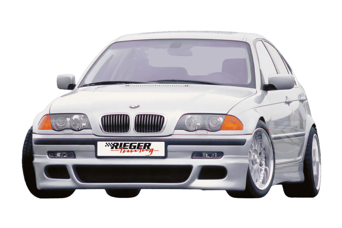 K2 Industries Rieger BMW E46 Sedan/Wagon front lip, aerodynamic car bumper lip for improved style and performance.
