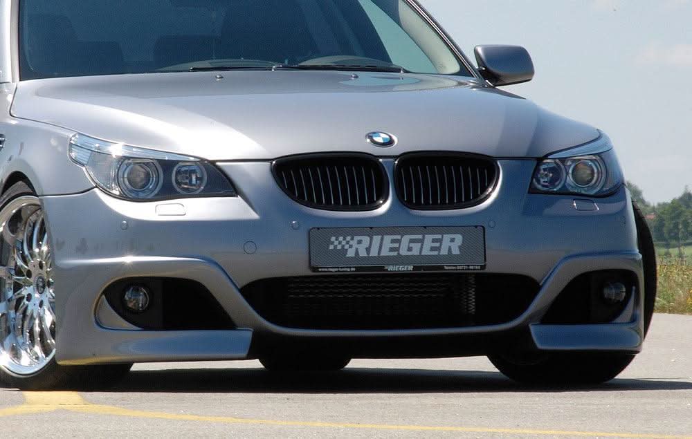 K2 Industries BMW E60 Facelift sedan/wagon front bumper with parking distance control sensors, designed for BMW E60 models.