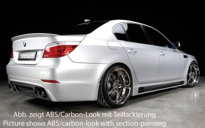 K2 Industries vented rear skirt extension for BMW E60 Sedan, side skirt enhancement with aerodynamic vents