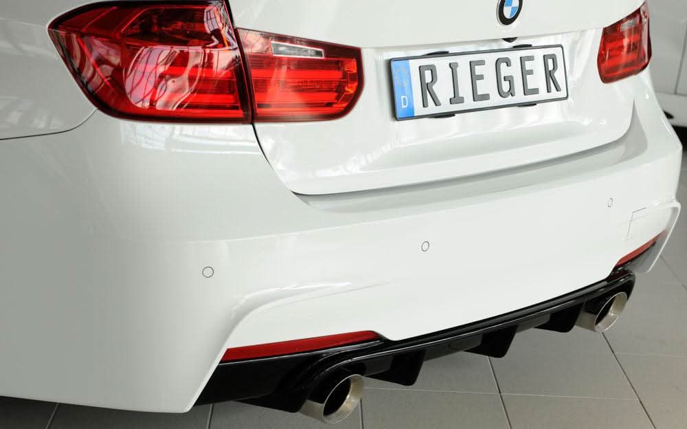 K2 Industries BMW F30/31 M Technic rear side skirt insert, black and textured, designed for sporty BMW F30/31 M models.