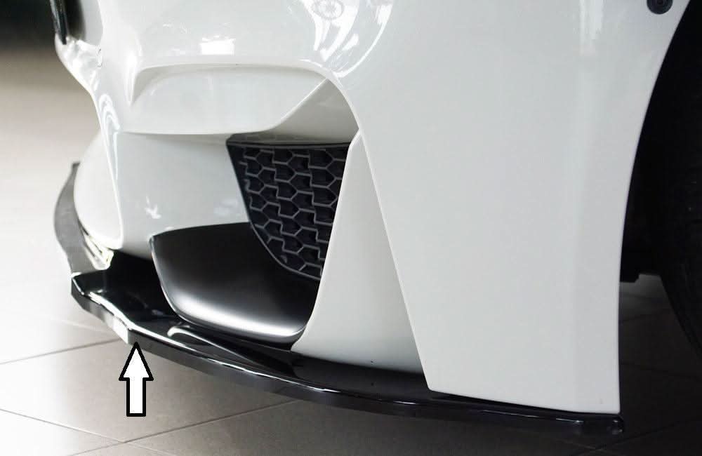 K2 Industries BMW F80/82 front splitter, a sleek front lip accessory with aerodynamic design for F80 and F82 models.