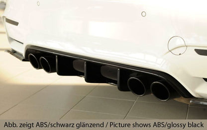 K2 Industries BMW F82 M4 rear skirt insert, side skirt component with aerodynamic design and black finish, mounted on vehicle.