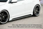 K2 Industries Rieger VW Golf 7 Side Skirts V2 installed on a white Golf 7, showcasing sleek, aerodynamic side skirt design.