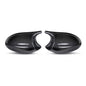 Carbon fiber M style mirror caps for BMW E92/E93 328i, 335i, 335is, featuring sleek black finish and aerodynamic design.