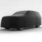Black Satin Car Cover for Volkswagen ID.4 SUV 2021, designed by CarCover.com, showcasing the sleek, fitted exterior for vehicle protection.