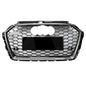 RS3 Style Honeycomb Mesh Grille fits Audi A3 S3 8V.5 2017-2019 RS3 Facelift Mesh Grill Quattro Style