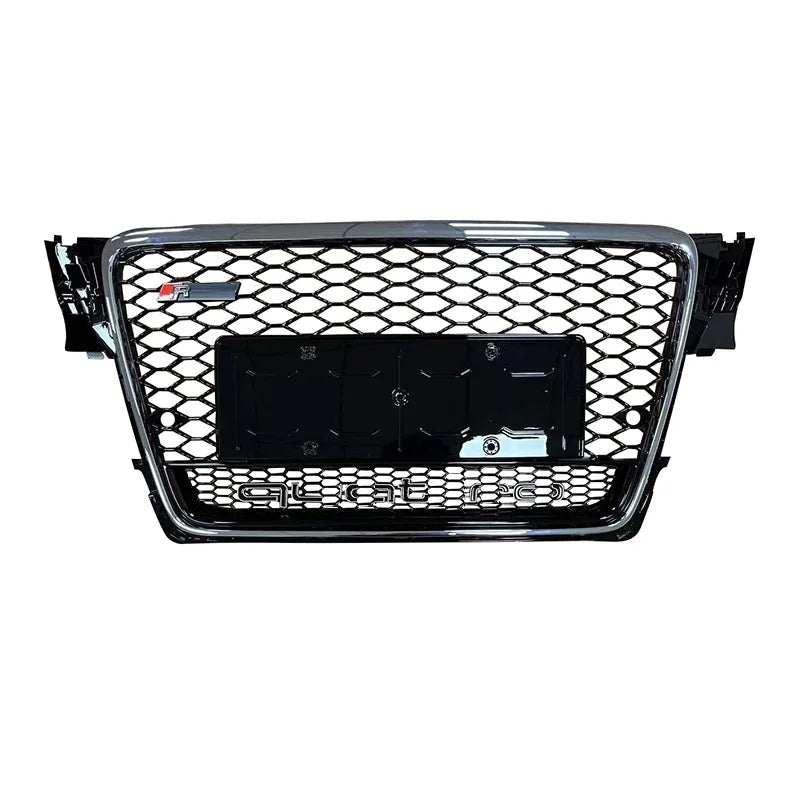 RS4 Style Mesh Grille for Audi A4 S4 B8 2008-2012 Gloss Black Quattro