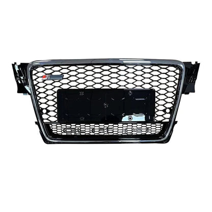 RS4 Style Mesh Grille for Audi A4 S4 B8 2008-2012 Gloss Black Quattro