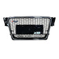 RS4 Style Mesh Grille for Audi A4 S4 B8 2008-2012 Gloss Black Quattro