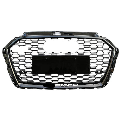 RS3 Style Honeycomb Mesh Grille fits Audi A3 S3 8V.5 2017-2019 RS3 Facelift Mesh Grill Quattro Style