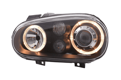 VW Golf 4 (1J) OE+ Black Angel Eyes Headlights- (1998-2003)