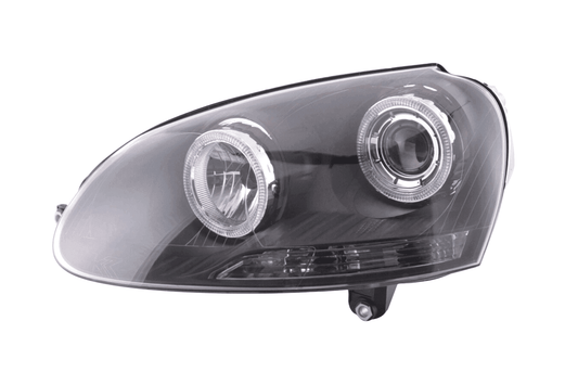 VW Golf 5 Black Angel Eye Headlights with DRL (2003-2008) - AudiGear.com - Headlights