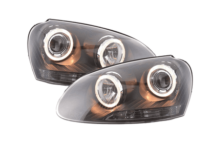 VW Golf 5 Black Angel Eye Headlights with DRL (2003-2008)