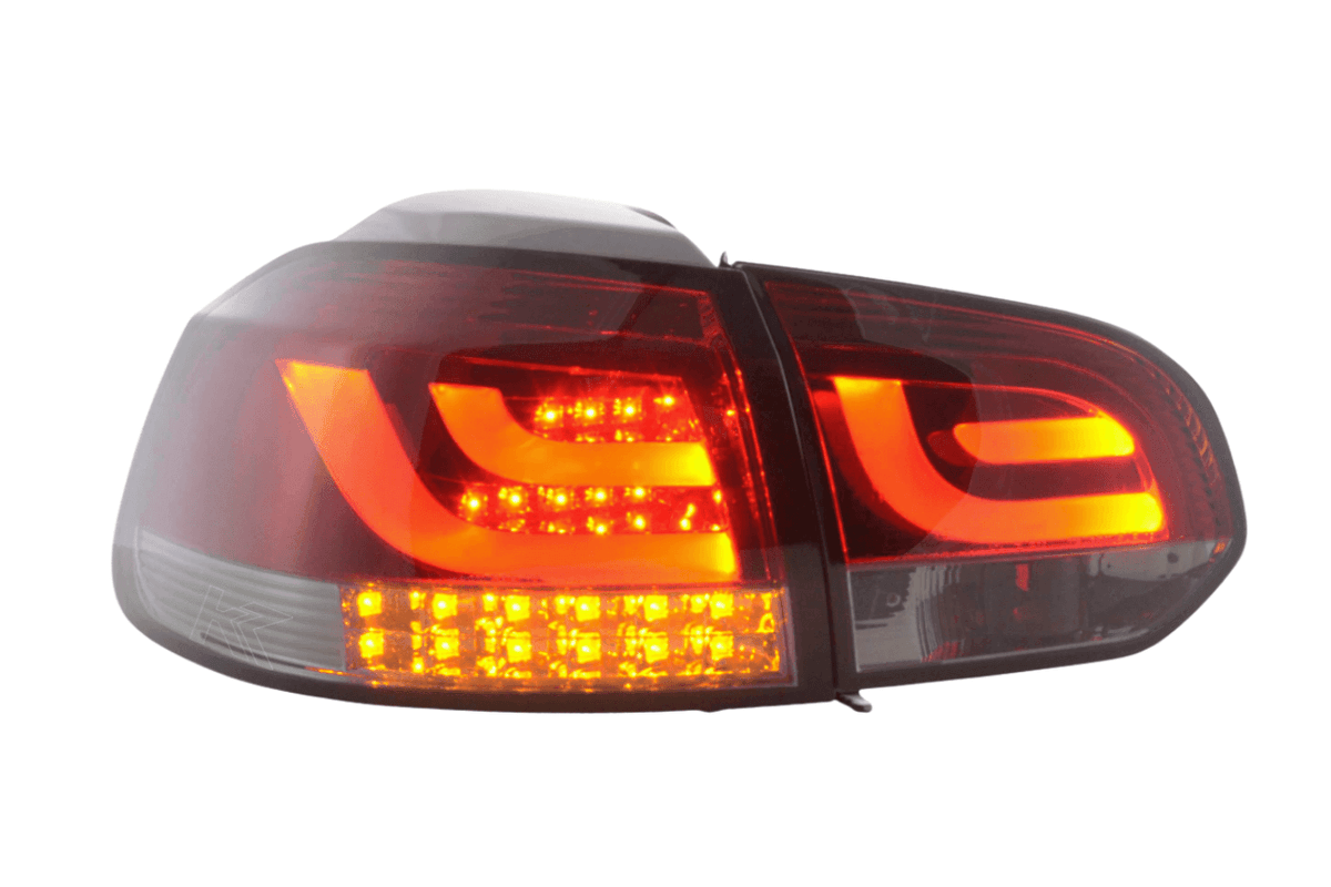 VW Golf Mk6 GTI LED Bar Red/Smoked Tail Lights V1 LED Indicators (2008-2014) - AudiGear.com - Tail Lights