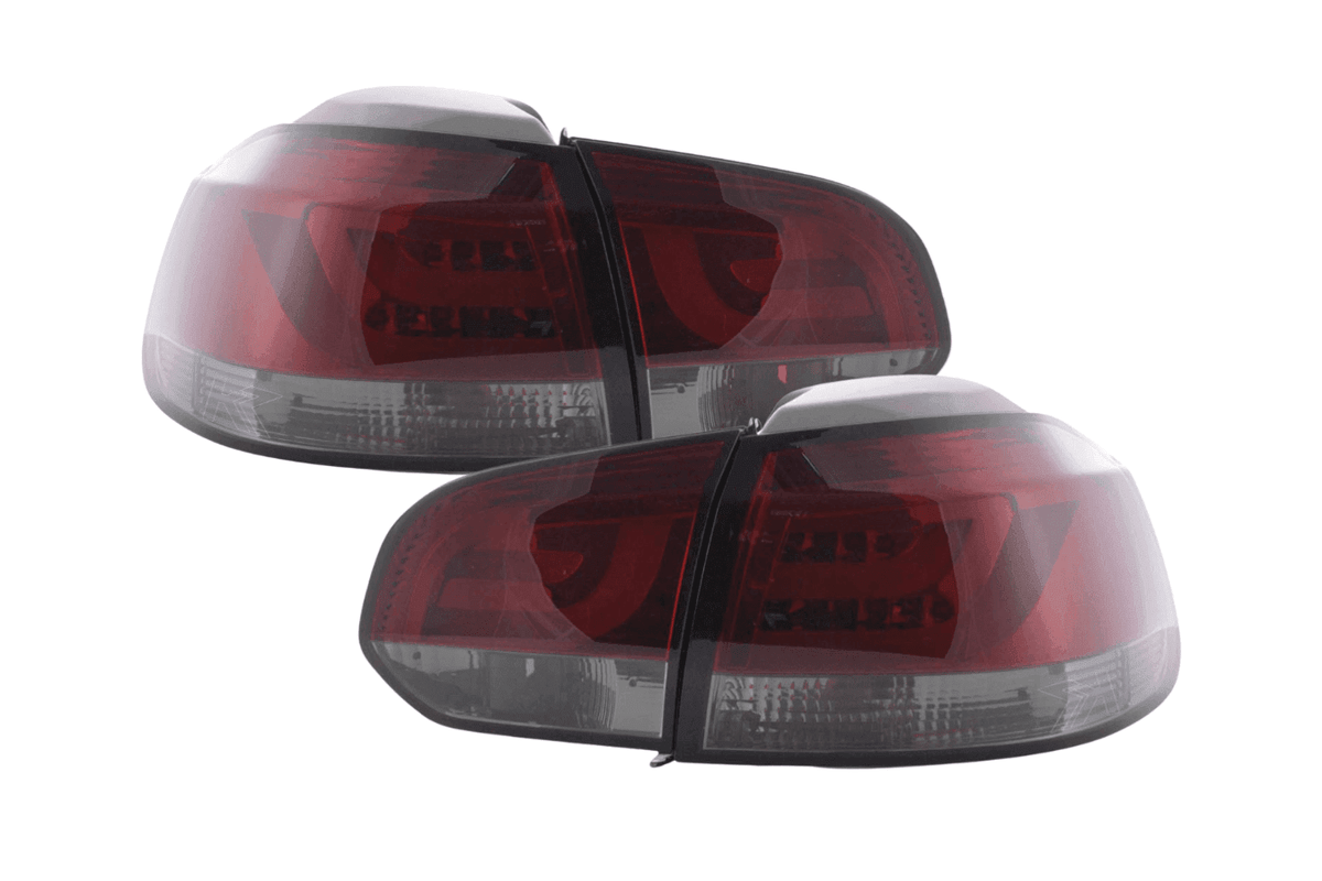 VW Golf Mk6 GTI LED Bar Red/Smoked Tail Lights V1 LED Indicators (2008-2014) - AudiGear.com - Tail Lights