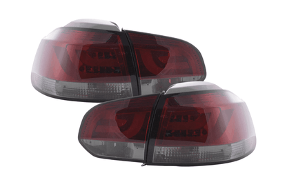 VW Golf Mk6 GTI LED Bar Red/Smoked Tail Lights V1 LED Indicators (2008-2014) - AudiGear.com - Tail Lights