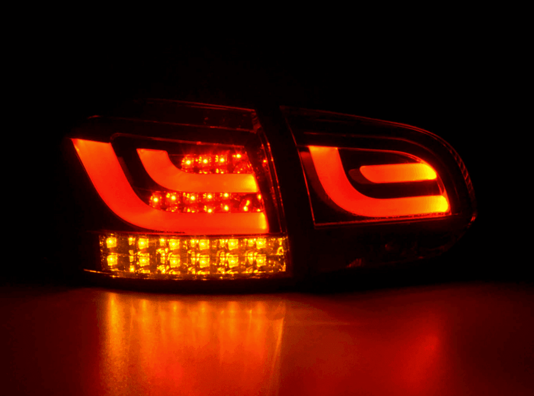 VW Golf Mk6 GTI LED Bar Red/Smoked Tail Lights V1 LED Indicators (2008-2014) - AudiGear.com - Tail Lights