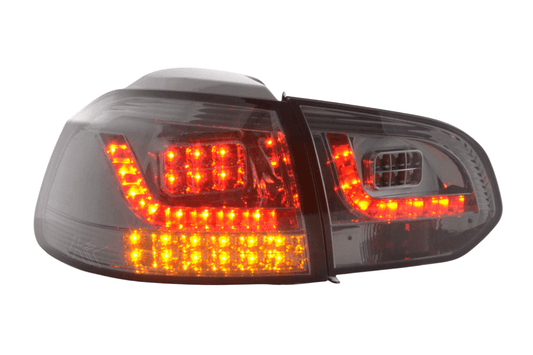 VW Golf Mk6 GTI LED Clear Smoked Tail Lights V2 LED Indicators (2008-2014) - AudiGear.com - Tail Lights