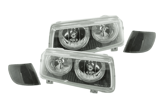 VW Passat B3 type 35i Black Angel Eyes Headlights (1993-1996) - AudiGear.com - Headlights